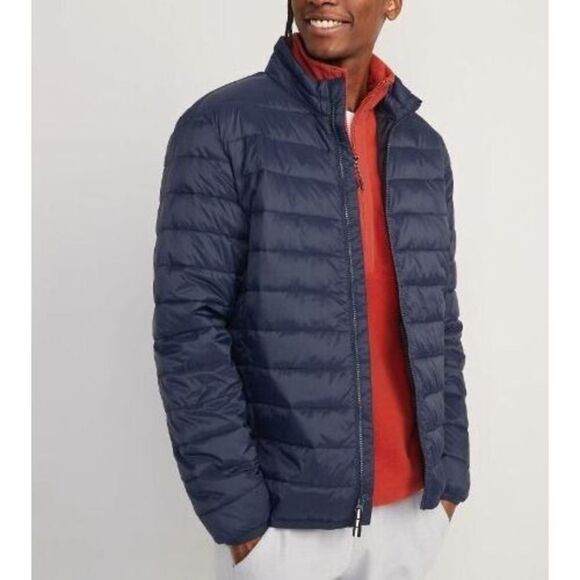 Old Navy 491778 Men Sz 2XL Navy Blue Water-Resistant Lightweight Quilted Jacket - Picture 6 of 6